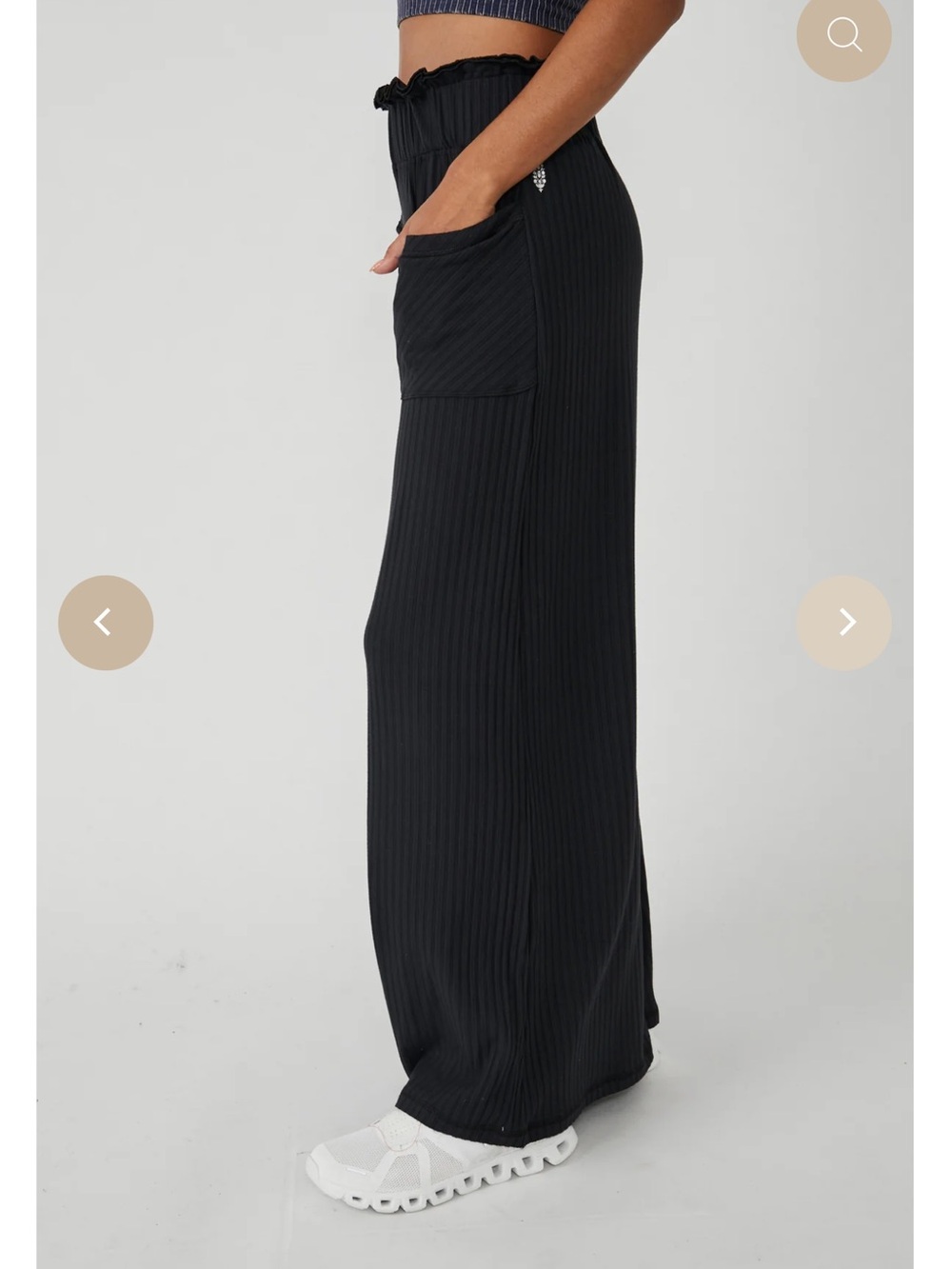 Free People Movement Blissed Out Wide Leg Pants - Black, Size Small - Picture 5 of 10